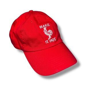 Petals and Peacocks, Zumiez, “Make It Hot” Red Dad Baseball Cap - “Damokles”